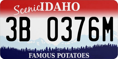 ID license plate 3B0376M