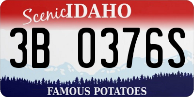 ID license plate 3B0376S