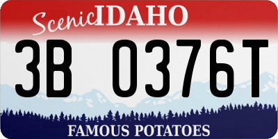 ID license plate 3B0376T