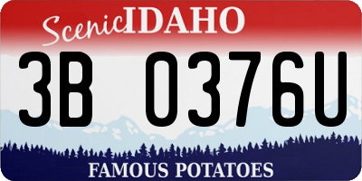 ID license plate 3B0376U