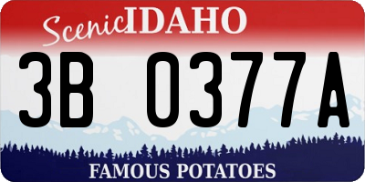 ID license plate 3B0377A