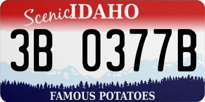 ID license plate 3B0377B