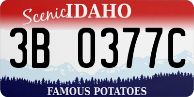 ID license plate 3B0377C