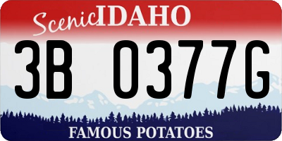 ID license plate 3B0377G