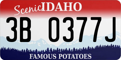 ID license plate 3B0377J