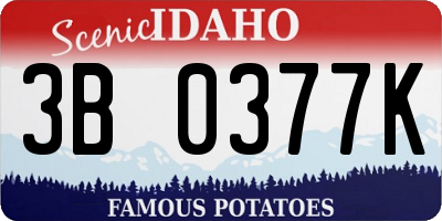 ID license plate 3B0377K
