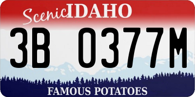 ID license plate 3B0377M
