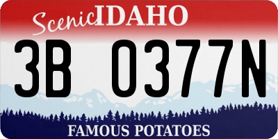 ID license plate 3B0377N