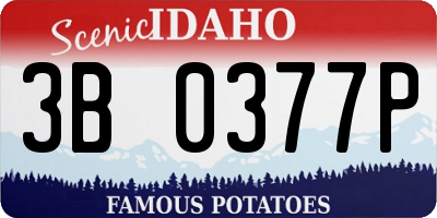 ID license plate 3B0377P