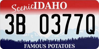 ID license plate 3B0377Q