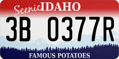 ID license plate 3B0377R
