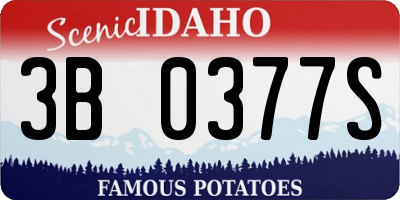 ID license plate 3B0377S