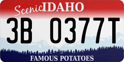 ID license plate 3B0377T