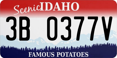 ID license plate 3B0377V
