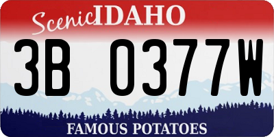 ID license plate 3B0377W