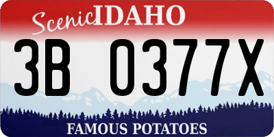 ID license plate 3B0377X