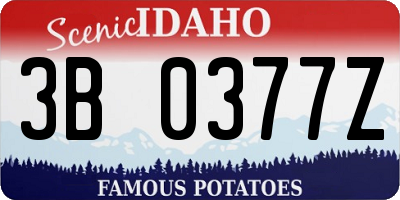 ID license plate 3B0377Z