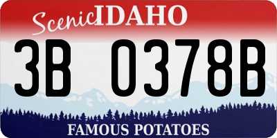 ID license plate 3B0378B