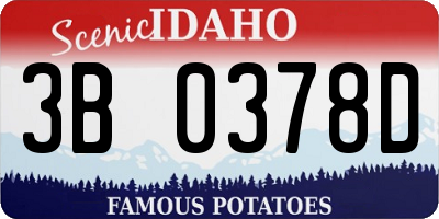 ID license plate 3B0378D