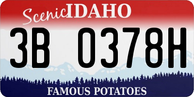 ID license plate 3B0378H