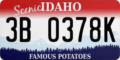 ID license plate 3B0378K