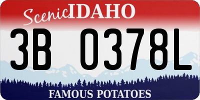 ID license plate 3B0378L