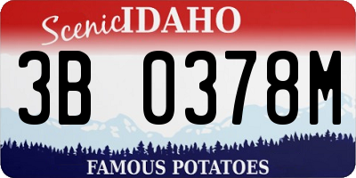 ID license plate 3B0378M