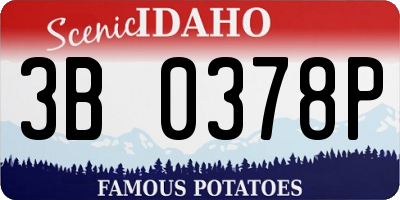 ID license plate 3B0378P