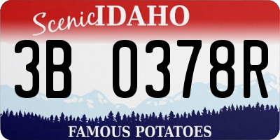 ID license plate 3B0378R
