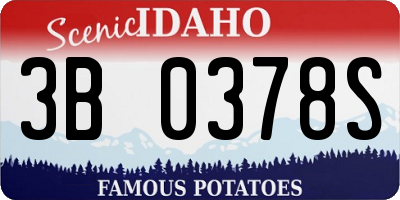 ID license plate 3B0378S