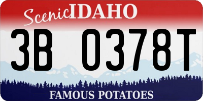 ID license plate 3B0378T