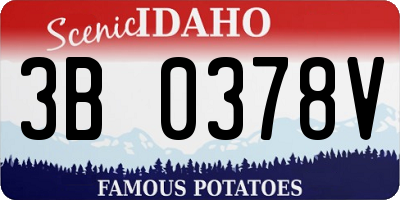 ID license plate 3B0378V