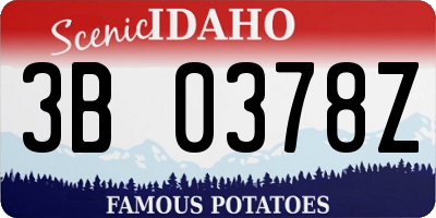 ID license plate 3B0378Z