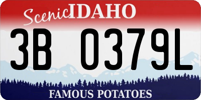 ID license plate 3B0379L