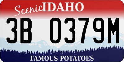 ID license plate 3B0379M