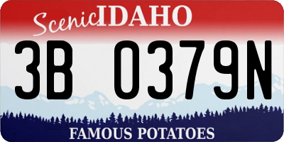 ID license plate 3B0379N