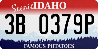 ID license plate 3B0379P