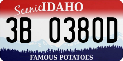 ID license plate 3B0380D