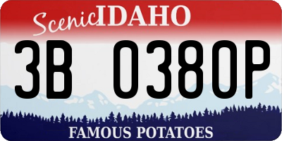 ID license plate 3B0380P