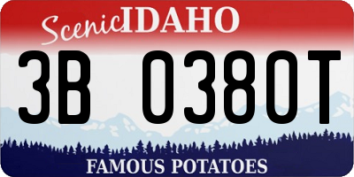 ID license plate 3B0380T
