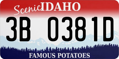 ID license plate 3B0381D
