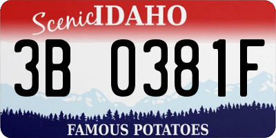 ID license plate 3B0381F