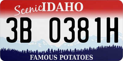 ID license plate 3B0381H