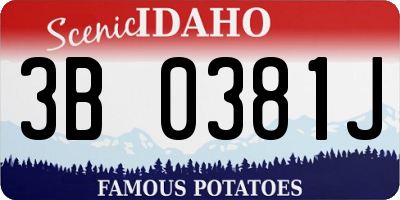ID license plate 3B0381J
