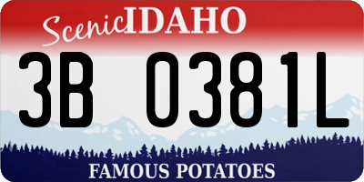 ID license plate 3B0381L