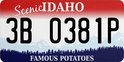 ID license plate 3B0381P