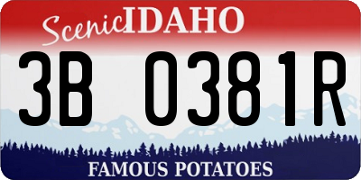 ID license plate 3B0381R