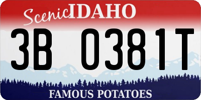 ID license plate 3B0381T