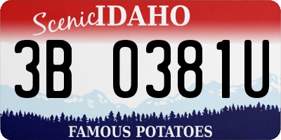 ID license plate 3B0381U