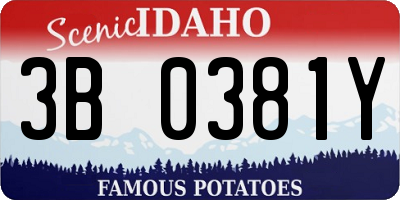 ID license plate 3B0381Y